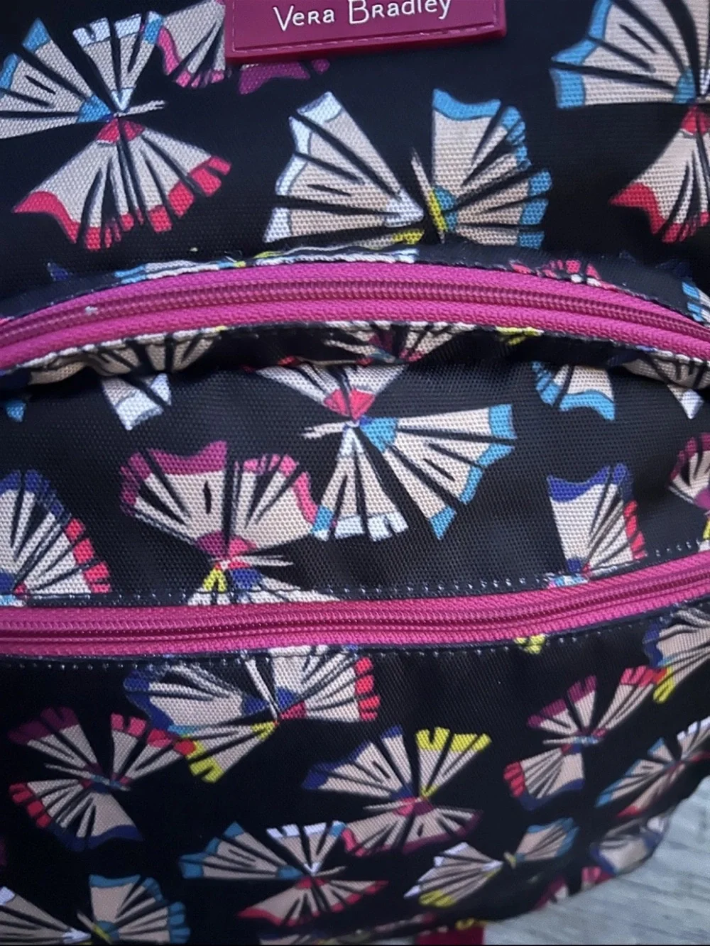 Vera Bradley Lighten Up Butterfly Pencil Shavings Backpack